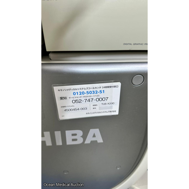 Toshiba Xario 200 with convex, linear and cardiac probe