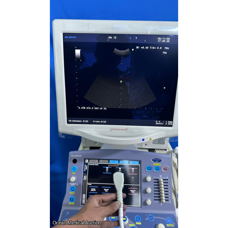 Hitachi Aloka alpha 7 ultrasound with convex,linear and cardiac probe